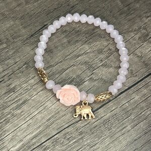 NEW Pink Beaded Bracelet with Gold Accents